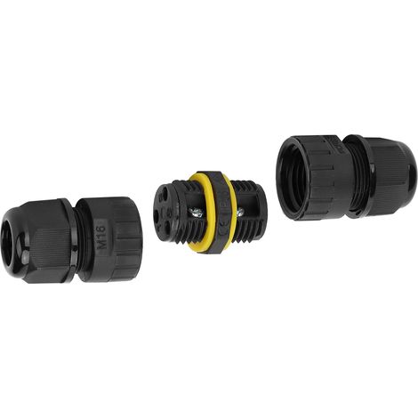 Connecteur étanche M16 3 broches IP68 pour câble 3 conducteurs 0.5‑1.5 mm², diamètre 7‑10mm