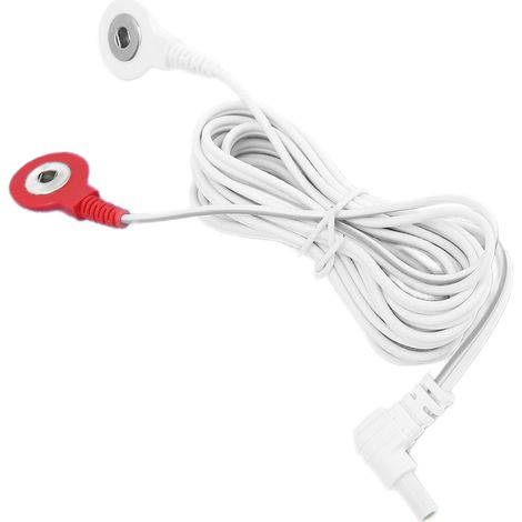 Câble de connexion pour électrothérapie 59 pouces, fil d'électrode bouton rouge et blanc 0.09in (1/5)