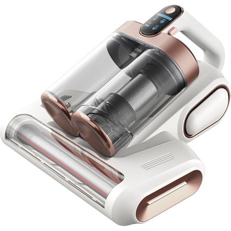 Aspirateur Anti Acariens Aspirateur Matelas avec Lumière UV-C de 253,7nm 16Kpa Aspiration Filtre HEPA Chauffage Fonction 40000 RPM/Min Rotation Aspirateur de Lit Élimine des Allergènes 600W