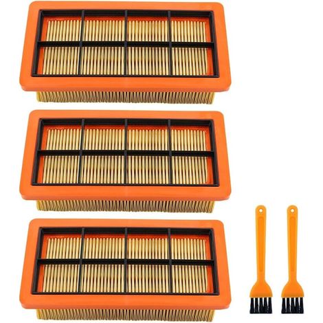 Lot de 3 filtres d'aspirateur plissés plats pour Kärcher AD 2, AD 2 Battery, AD 4 Premium, AD 3 Premium, AD 3, AD 3.200, AD 3.000 Remplace 6.415-953.0 (1/5)