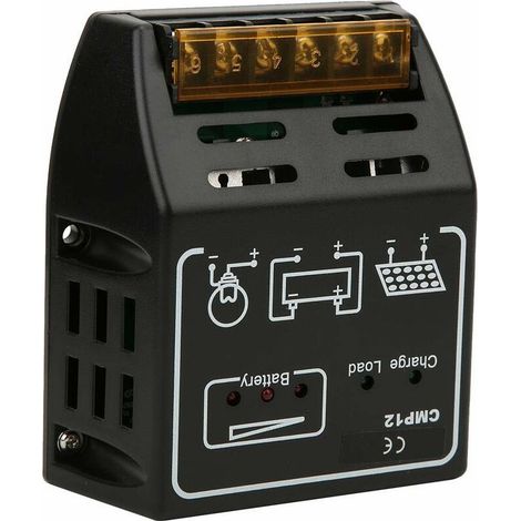 Régulateur solaire noir de contrôleur solaire, régulateur de panneau solaire avec protection contre les décharges excessives de surcharge 20A Lefou (1/5)