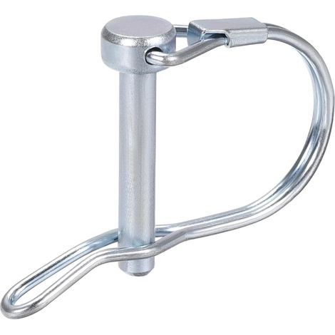 5mm x 40mm (DxL) d'Arbre - 1Pcs - pour les Remorques Agricoles et la Pelouse – Goupille de Coupleur Ronde en Acier au Carbone avec Oreille – Ton Argent (1/5)