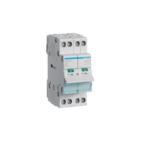 Sezionatore Hager 25A 4 Poli 400 Vac 2 Moduli SBN425 (1/4)