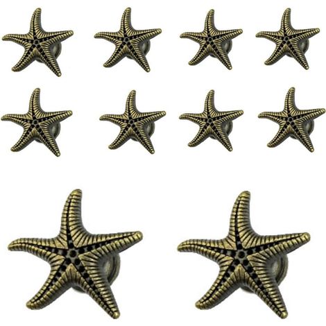 Lot de 10 poignées de tiroir en alliage de zinc antique, quincaillerie vintage pour tables de chevet et unités à vin – Style européen traditionnel (vintage) (1/2)
