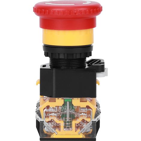 Lot de 3 interrupteurs à bouton-poussoir d'arrêt d'urgence marche/arrêt, pièces industrielles en plastique technique, 440 V, 10 A, 22 mm (1/5)