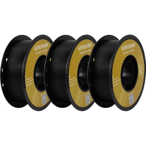 Filamento PLA, diametro 1,75 mm, compatibile con stampanti FDM, 3 kg, nero. (1/2)