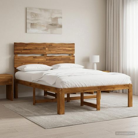 vidaXL Cama doble con cabecero ROSTOCK Natural 135 x 190 cm (1/5)