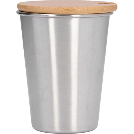 Tasse Isotherme Monocouche 350ML en Acier Inoxydable Portable avec Couvercle - Idéal pour Café, Bière ou Lait - Emboîtable - Couleur Acier (1/5)