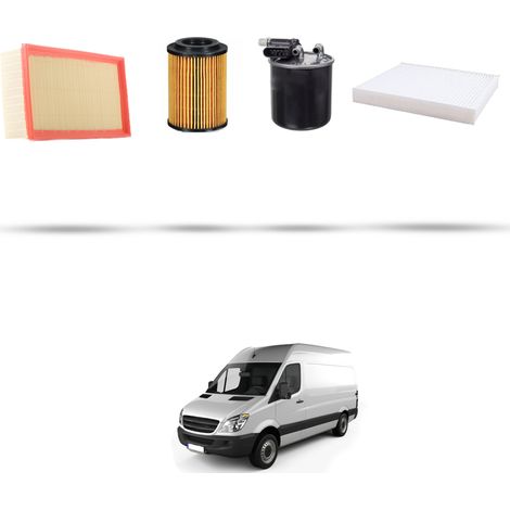 Kit tagliando 4 filtri compatibile con Mercedes Sprinter II (906) 210 CDI 70kw Dal 2009 al 2016
