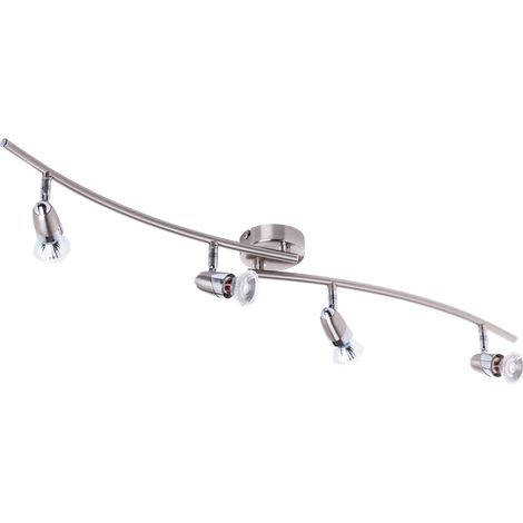 Litecraft Ronja Spotlight Bar Ceiling 4 Light with LED Bulbs - Brushed Chrome (1/5)