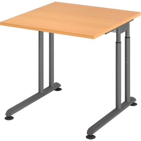 bümö Schreibtisch Serie-Z Quadrat: 80 x 80 cm Buche Graphit