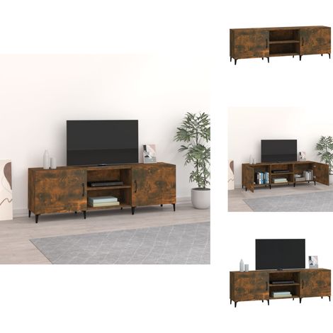 TV-Schrank Räuchereiche 150x30x50 cm Holzwerkstoff - TV Schrank - Holzschaukel - Regal - Wohnzimmereinrichtung - Media Möbel (1/5)