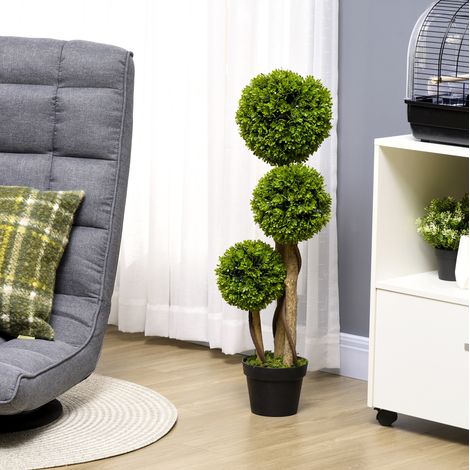 Plante artificielle de buis 90 cm en pot, avec protection UV, vert (1/5)