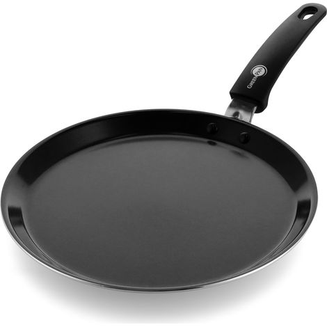 Poêle à Crêpes de 28 cm Antiadhésive en Céramique Sain, Sans PFAS, Induction, Résistante au Lave-vaisselle, Va au four jusqu'à 160°C, Noir (1/5)