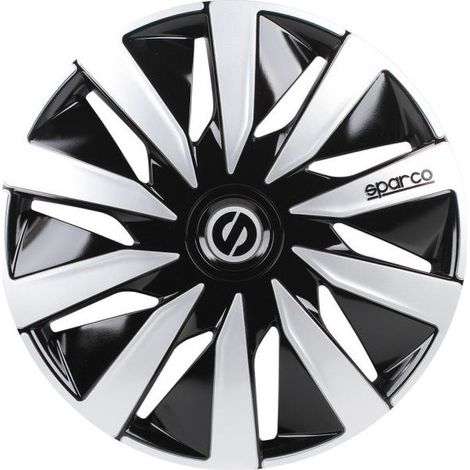 set 4 copricerchi 15" pollici copriruota auto lazio spc1591bksv nero argento