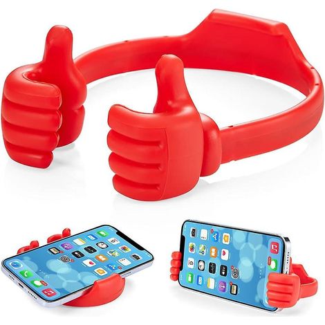 rouge-thumbs Up Support Telephone Bureau, Universel Flexible Porte Telephone Bureau, Tlphone Portable Support Tlphone Table Pour Iphone Ipad Samsu (1/5)