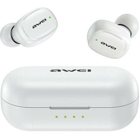Auriculares Bluetooth 5.1 AWEI T13 Pro TWS con base de carga, color blanco. (1/4)