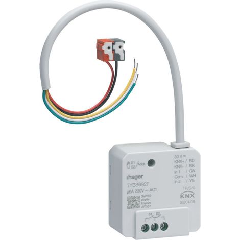 hager Schalt-/Jalousieausgang KNX, 2/1-fach u. 2 Eingänge, UP, 6A (1/3)