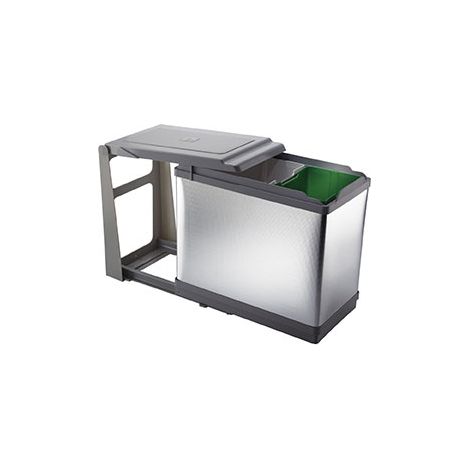 Poubelle coulissante - 27 l - Matériau : Aluminium / PP - ELLETIPI