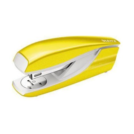 LEITZ Heftgerät Leitz NeXXt WOW 5502 24/6 26/6 fest/lösbar/nageln 30 Bl. (80 g/m²)inkl. 200 Heftklammern 24/6 Metall/Kunststoff gelb
