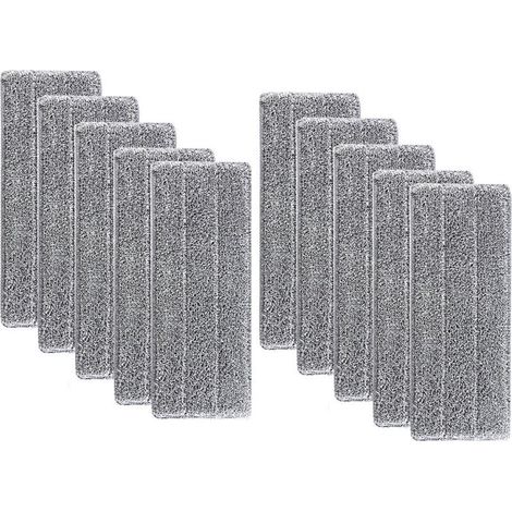 Lot de 10 têtes de balai en microfibre, kit de nettoyage de rechange pour balai à franges, têtes de balai ménagères, compatibles avec les balais à franges plates, chiffon de nettoyage en microfibre, (1/4)
