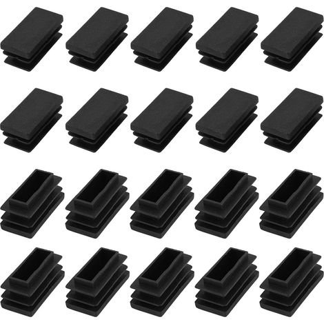 Embouts Rectangulaires (30 x 15 mm) Noir 24 Pièces (1/5)