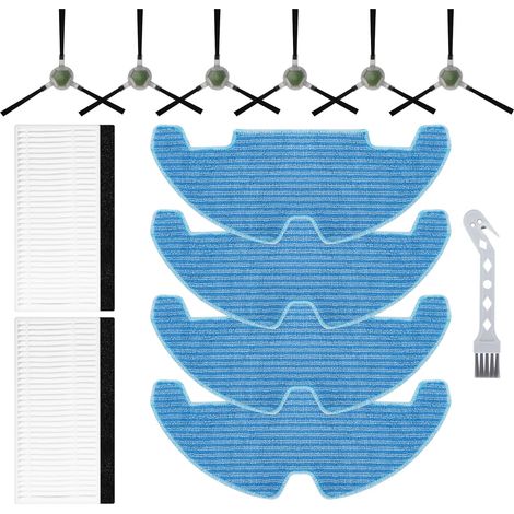 Kit d'accessoires pour Lefant M330 Pro aspirateur robot, 6 brosses latérales, 2 filtres, 4 chiffons, 1 brosse de nettoyage (1/5)