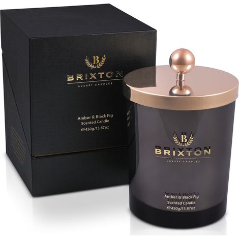 Candela profumata in vetro Brixton 450g Ambra e fico nero Homms (1/5)