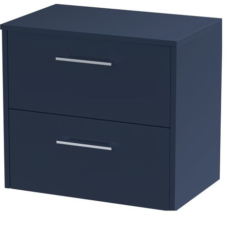 Winshill Contemporary 2 Drawer Wall Hung Vanity Unit with Worktop, 600mm