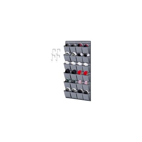 Range-chaussures à suspendre sur la porte 24 poches – Dimensions 56 x 156 cm – Matériau non-tissé – Crochets inclus pour installation facile (1/5)