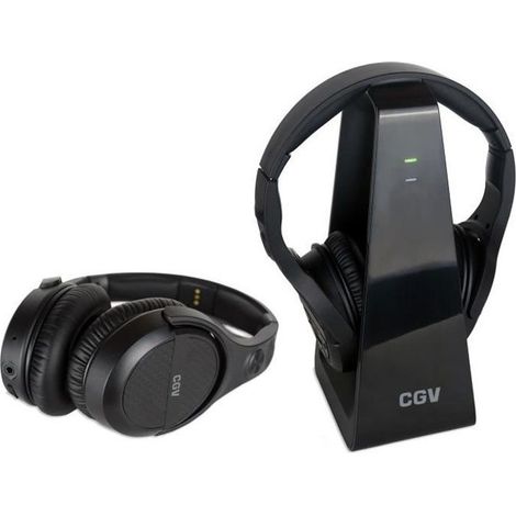 Casques TV & Hifi Sans Fil - CGV - PRELUDE 2 Duo - Noir - RCA, jack 3,5mm, OPTIQUE - 8h autonomie (1/5)