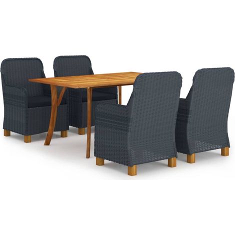 Set Mobili da Pranzo per Giardino 5 pz Grigio Scuro vidaXL (1/5)