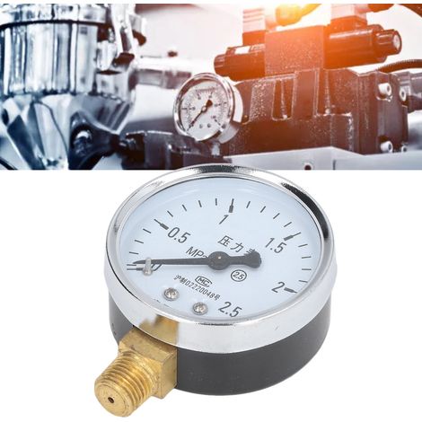 Manomètre 1/4 NPT avec cadran transparent, précision 2.5, boîtier inox pour pression d'air 0-2.5 MPa (1/5)
