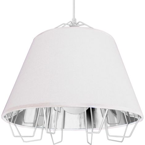 Lampada a sospensione Falun bianco/argento E27 Polux (1/5)