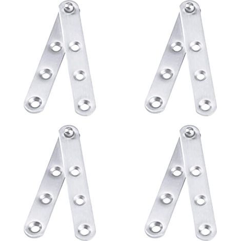 4pcs Charnière Pivot Porte 360 Degré Tournante Porte Placard Armoire Acier Inox 100mmx16mm (1/5)