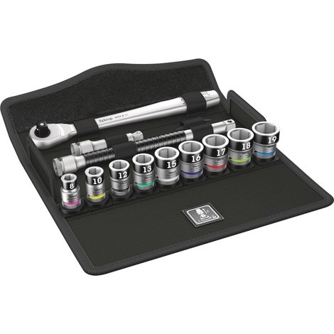 Set de llaves de vaso con función de retención Zyklop 3/8" WERA 8100 SB HF 1 (13 piezas) (1/3)