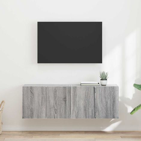 vidaXL TV Wall Cabinet 2 pcs Grey Sonoma Engineered Wood (1/5)