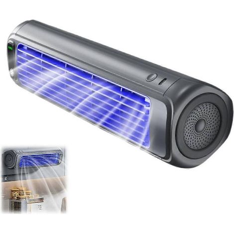 Ventilateur mural sans pales, 3 vitesses, télécommande incluse, idéal pour les cuisines et les bureaux à domicile. (1/5)