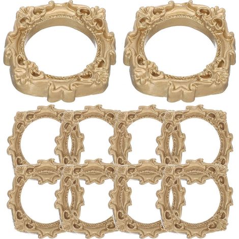 10 mini cadres photo en résine, décorations et fournitures pour vos projets de bricolage.-5x5cm-Golden