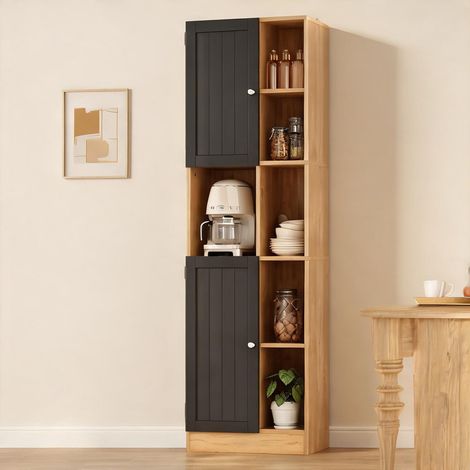 Buffet coloris noir Natural en MDF 50 x 35,5 x 170 cm (1/5)