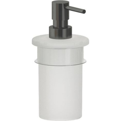 Swiss Aqua Technologies Simply R PVD Dosatore di sapone a parete in vetro satinato, metallo Gun (SATDSIMRDAVGM)