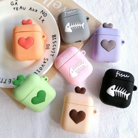 Trade Shop - SCHUTZHÜLLE FÜR AIRPODS 2 KABELLOSEN OHRHÖRER AUS SILIKON, VERSCHIEDENE FARBEN - (1/5)