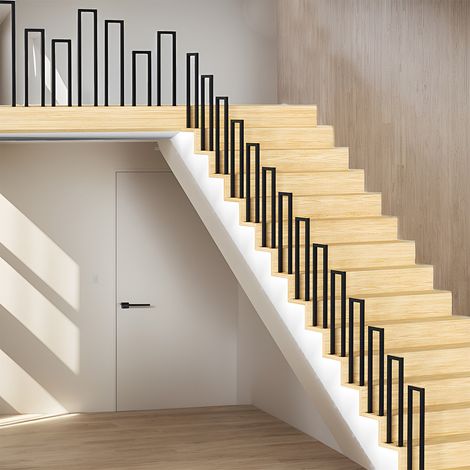 Randaco 85cm SchwarzTreppengeländer U-Form Eisen Handlauf Geländer, Eisengeländer Innen und Außen Universal