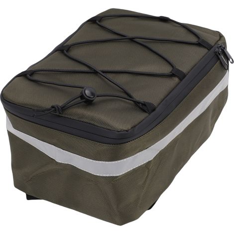 Sacoche de porte-bagages arrière pour vélo, en tissu Oxford imperméable avec bande réfléchissante, idéale pour les trajets urbains et le cyclisme en ville. Couleur : vert - Tissu Oxford 1680D (1/5)