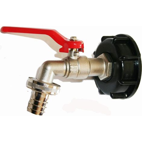Robinet en laiton avec raccord (S60X6) pour cuve IBC - jardiboutique