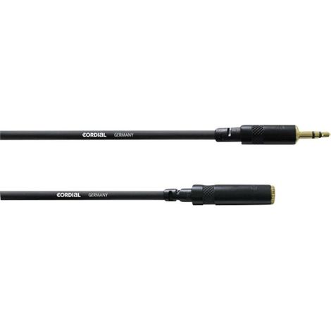 Rallonge audio [1x Jack mâle 3.5 mm - 1x Jack femelle 3.5 mm] Cordial CFS 5 WY noir 5.00 m
