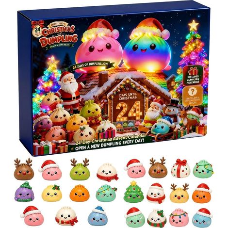 Calendrier de l'Avent 𝑺𝒒𝒖𝒊𝒔𝒉𝒚 Dumpling 2026, 24 Mini Fidget Noël (1/5)