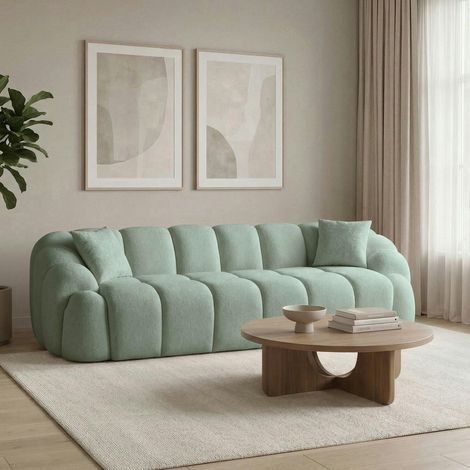 Canapé 4 places vert sauge design arrondi ONDA (1/5)
