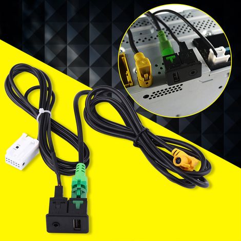 Prise auxiliaire USB + faisceau de câblage pour BMW Série 3, X5, X6 et Série Z (1/5)