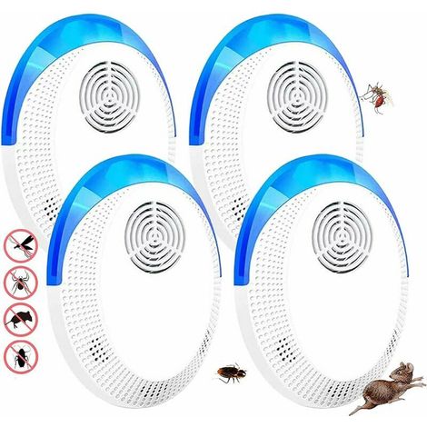 Repulsif Souris, Anti Moustique Ultrason, Ultrason Souris Et Rats Appareil Ultrason Anti Souris, Repousse Les Cafards, Fourmis, Rongeurs - 100% Inoffensif (4 Paquets) (1/5)